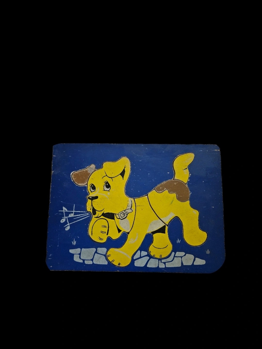 Vintage 1950s Sifo Wooden Tray Puzzle Whistling Puppy Dog 6 Pc Series 125